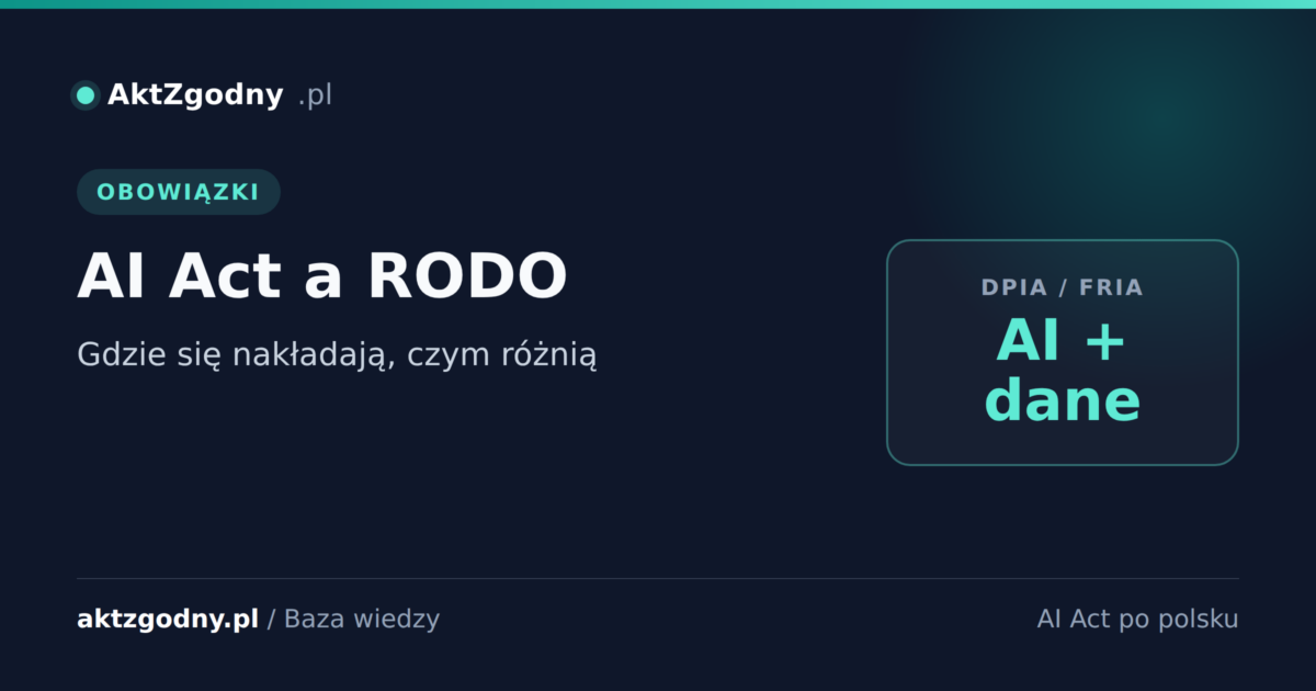AI Act a RODO: gdzie się nakładają i czym się różnią