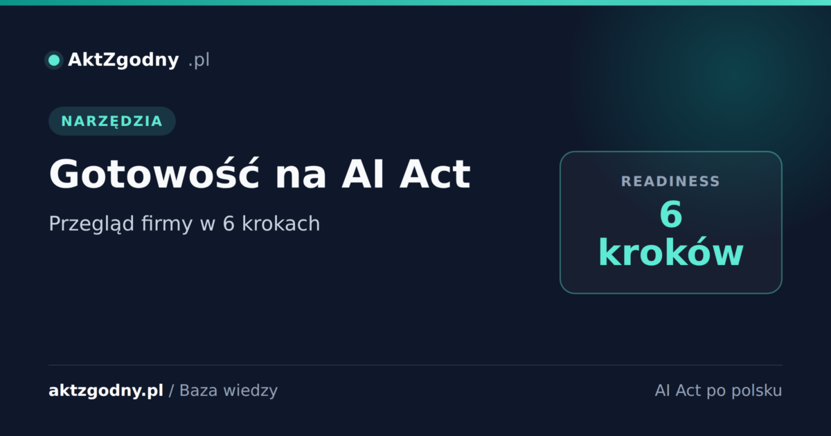 Gotowość na AI Act (readiness): przegląd firmy w 6 krokach