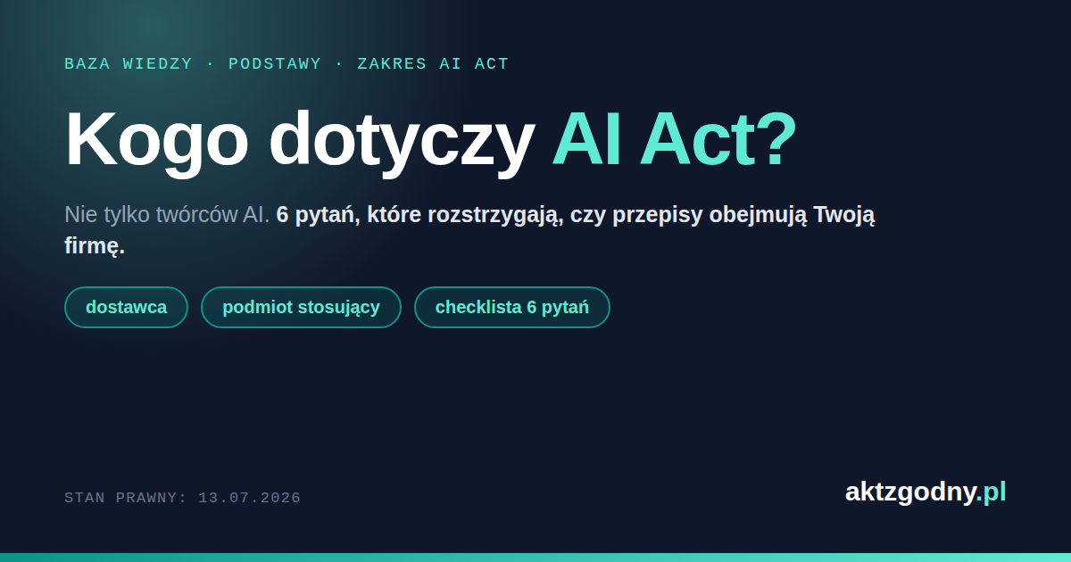AI Act: kogo dotyczy? Checklista dla firm